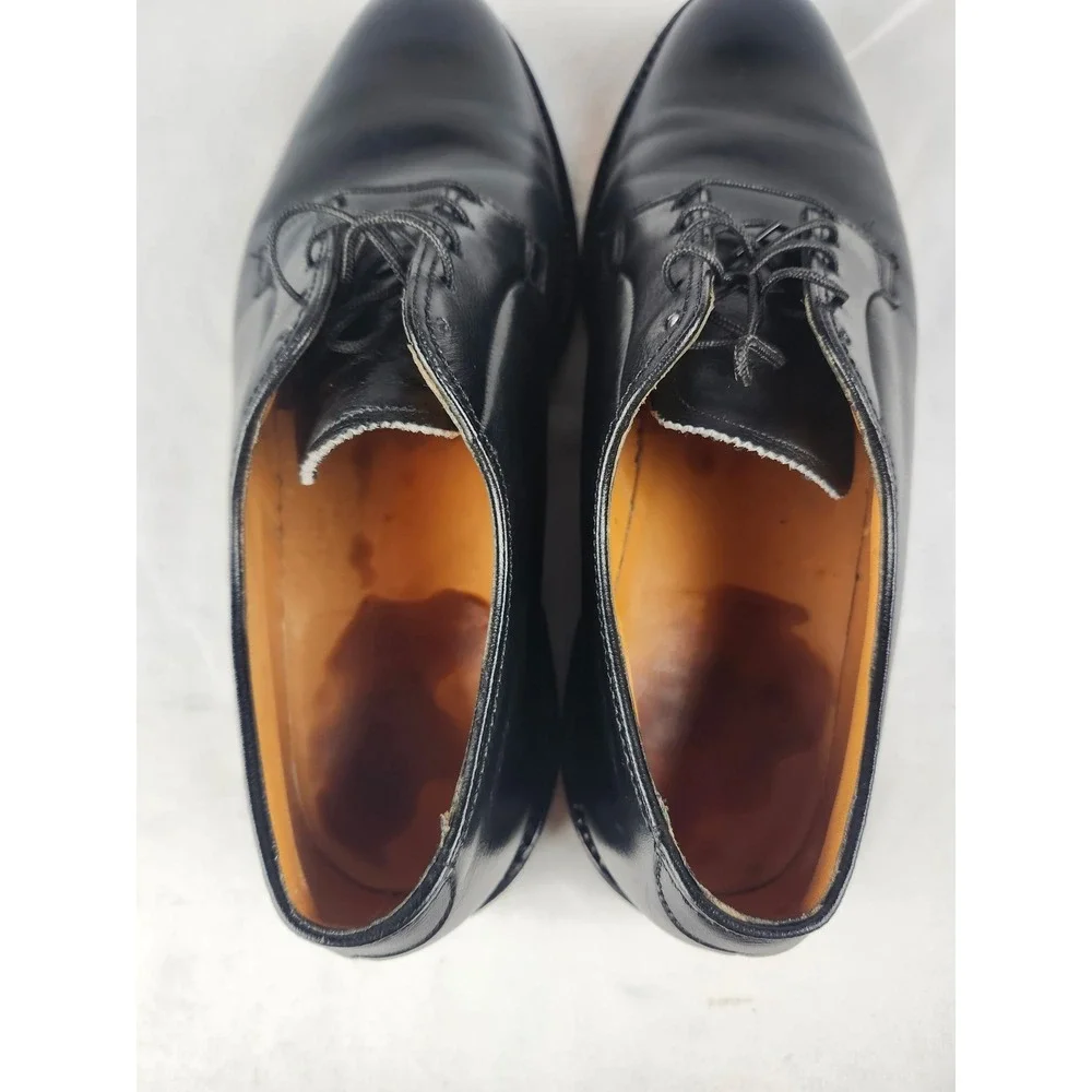 Florsheim Royal Imperial Size 10 Mens Black Leather Plain Toe Derby Dress Shoes